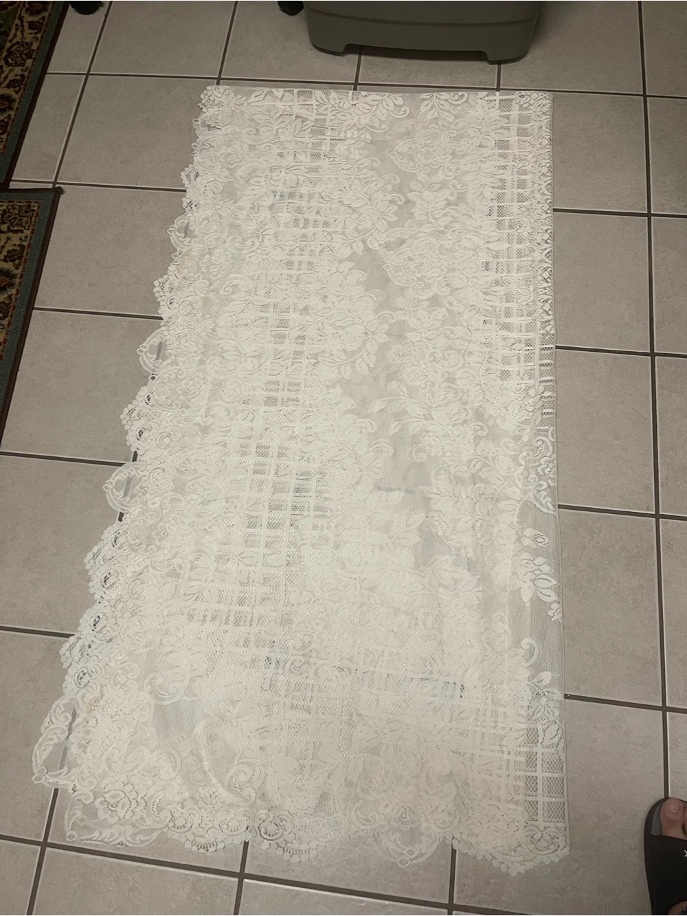 Elegant White Lace Table Runner - Home Accents ,190/63 Inches.